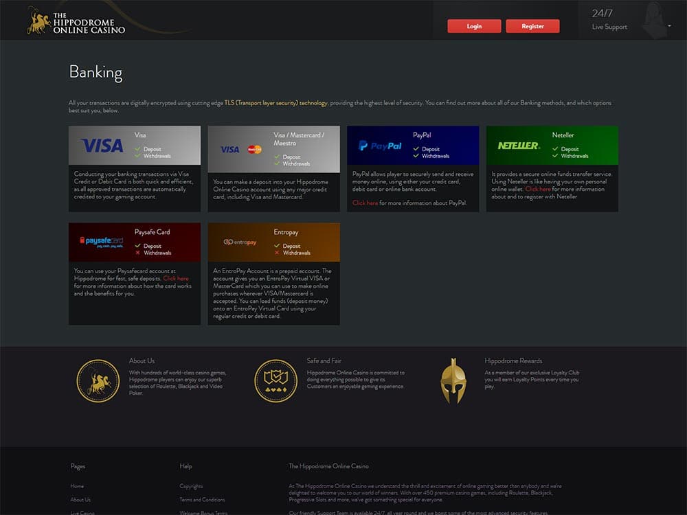 casino table games online